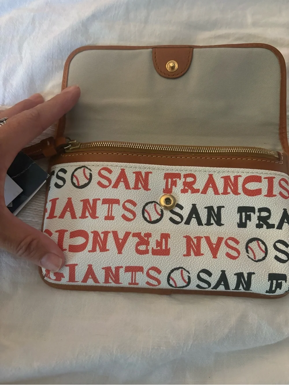 Dooney & Bourke White Red Black San Francisco Giants Logo Clutch